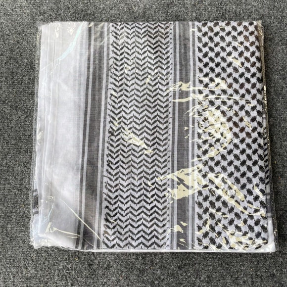 Palestinian style Arafat Scarf Kefiyyeh Shemagh & Agal Arab Islamic Wrap - Picture 3 of 4